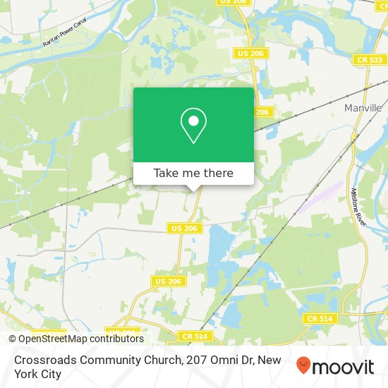 Mapa de Crossroads Community Church, 207 Omni Dr