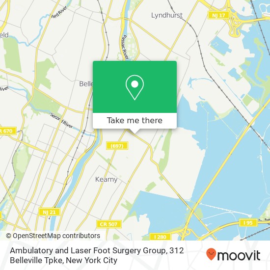 Ambulatory and Laser Foot Surgery Group, 312 Belleville Tpke map