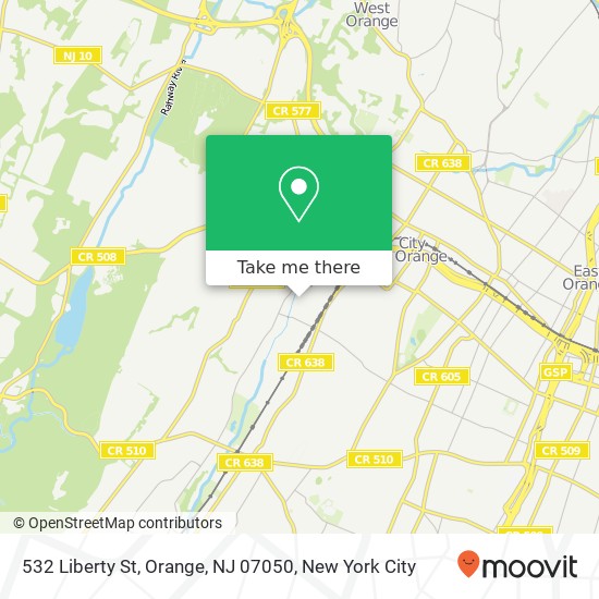 Mapa de 532 Liberty St, Orange, NJ 07050