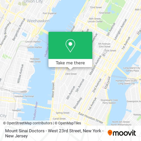 Mount Sinai Doctors - West 23rd Street map
