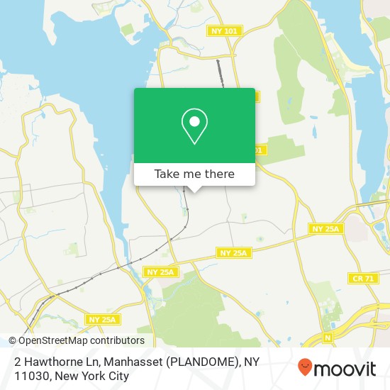 Mapa de 2 Hawthorne Ln, Manhasset (PLANDOME), NY 11030