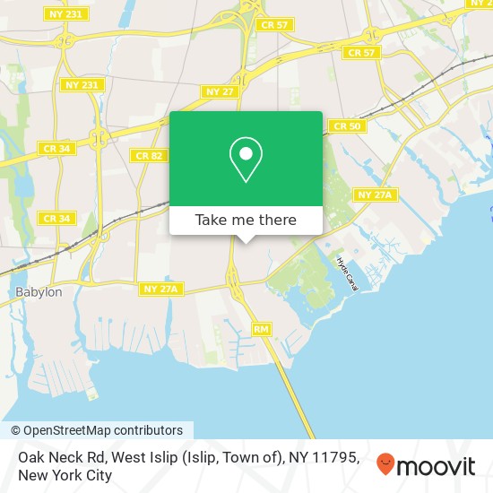 Oak Neck Rd, West Islip (Islip, Town of), NY 11795 map