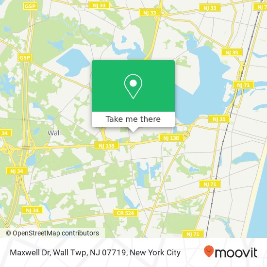 Maxwell Dr, Wall Twp, NJ 07719 map