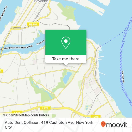 Mapa de Auto Dent Collision, 419 Castleton Ave