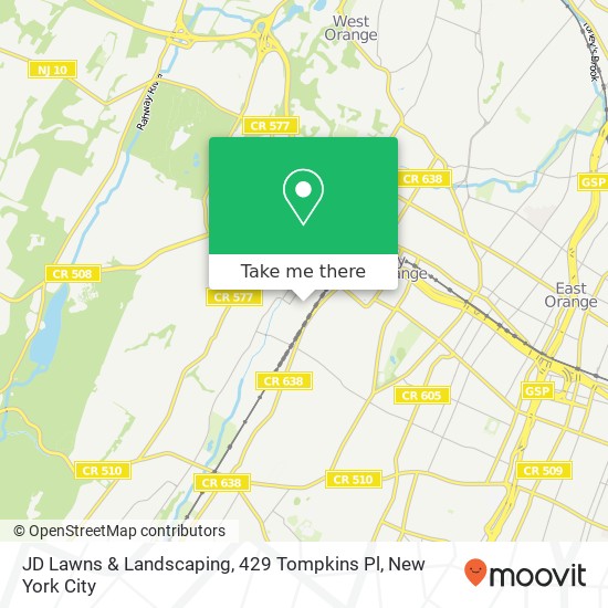 Mapa de JD Lawns & Landscaping, 429 Tompkins Pl