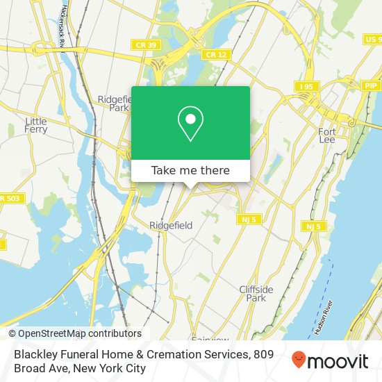Mapa de Blackley Funeral Home & Cremation Services, 809 Broad Ave