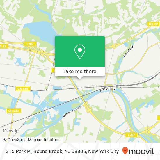 315 Park Pl, Bound Brook, NJ 08805 map