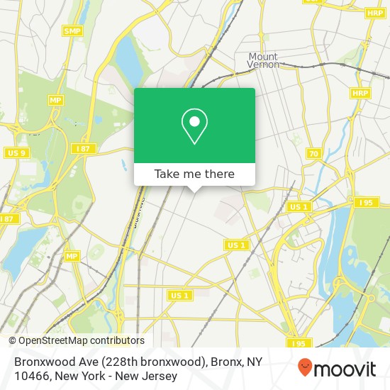 Mapa de Bronxwood Ave (228th bronxwood), Bronx, NY 10466