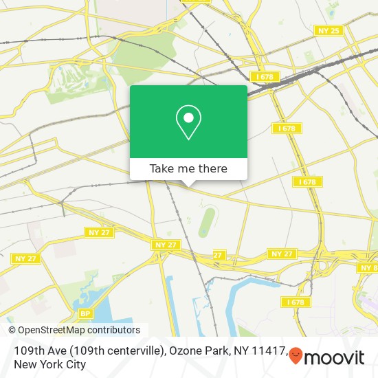 Mapa de 109th Ave (109th centerville), Ozone Park, NY 11417