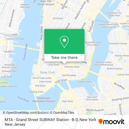 Mapa de MTA - Grand Street SUBWAY Station - B-D