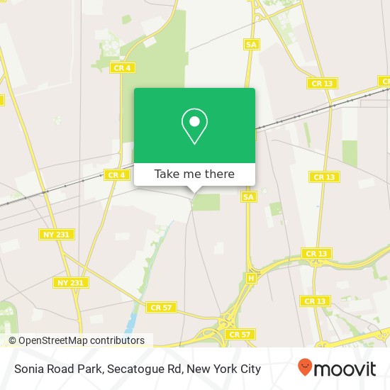 Sonia Road Park, Secatogue Rd map