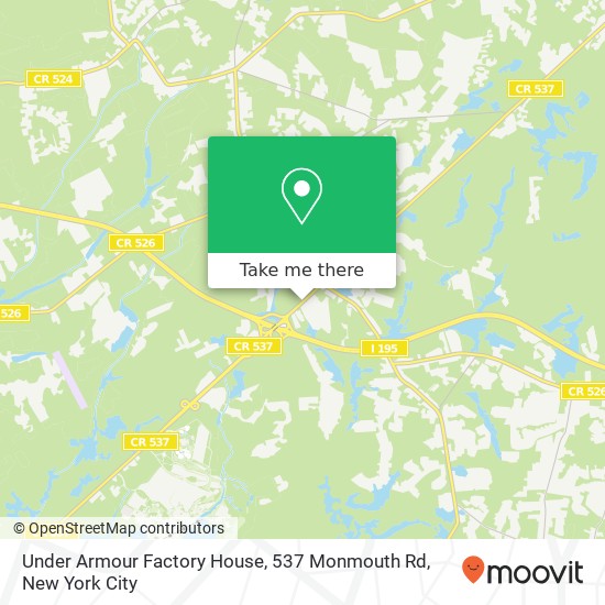 Mapa de Under Armour Factory House, 537 Monmouth Rd