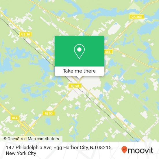 Mapa de 147 Philadelphia Ave, Egg Harbor City, NJ 08215