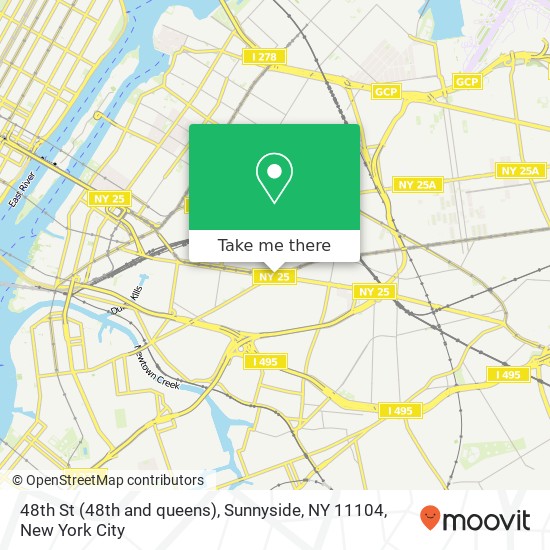 Mapa de 48th St (48th and queens), Sunnyside, NY 11104