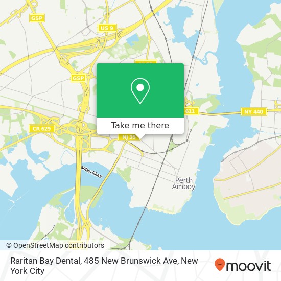 Mapa de Raritan Bay Dental, 485 New Brunswick Ave