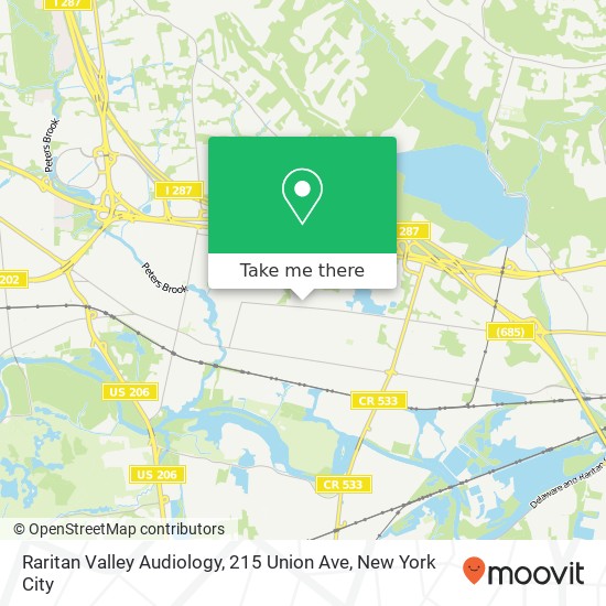 Raritan Valley Audiology, 215 Union Ave map