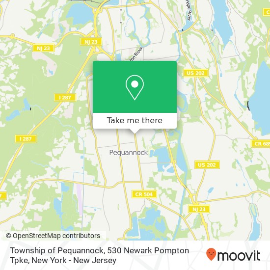 Township of Pequannock, 530 Newark Pompton Tpke map