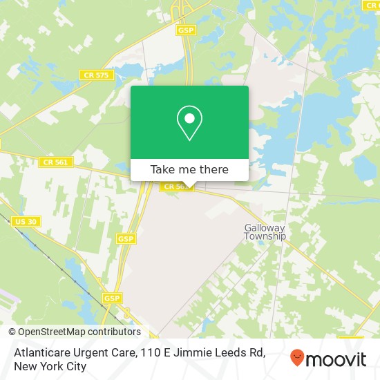 Atlanticare Urgent Care, 110 E Jimmie Leeds Rd map