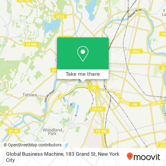 Mapa de Global Business Machine, 183 Grand St