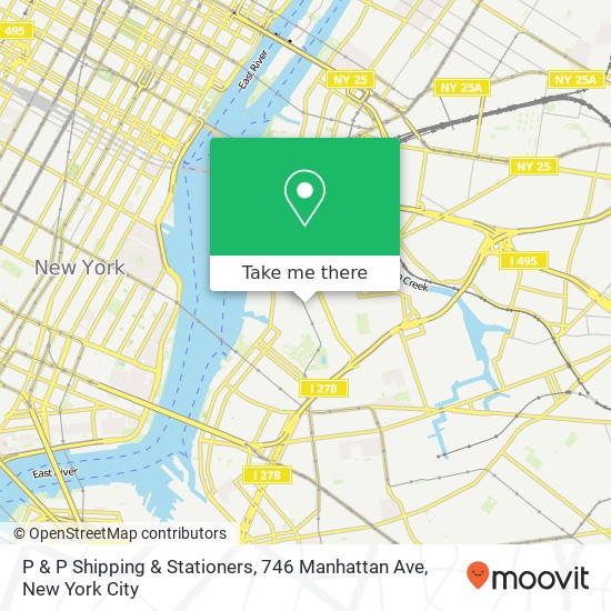 Mapa de P & P Shipping & Stationers, 746 Manhattan Ave