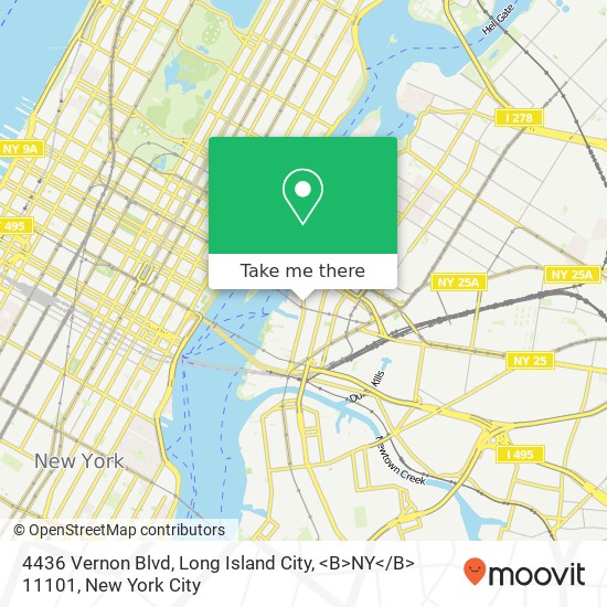 Mapa de 4436 Vernon Blvd, Long Island City, <B>NY< / B> 11101