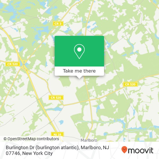 Mapa de Burlington Dr (burlington atlantic), Marlboro, NJ 07746