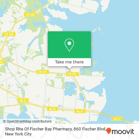 Shop Rite Of Fischer Bay Pharmacy, 860 Fischer Blvd map