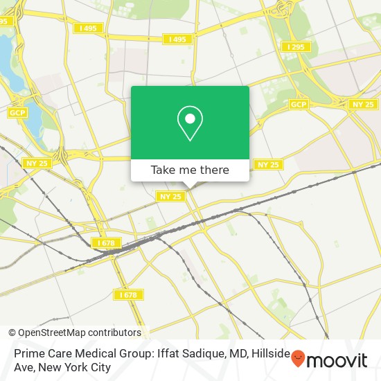 Prime Care Medical Group: Iffat Sadique, MD, Hillside Ave map