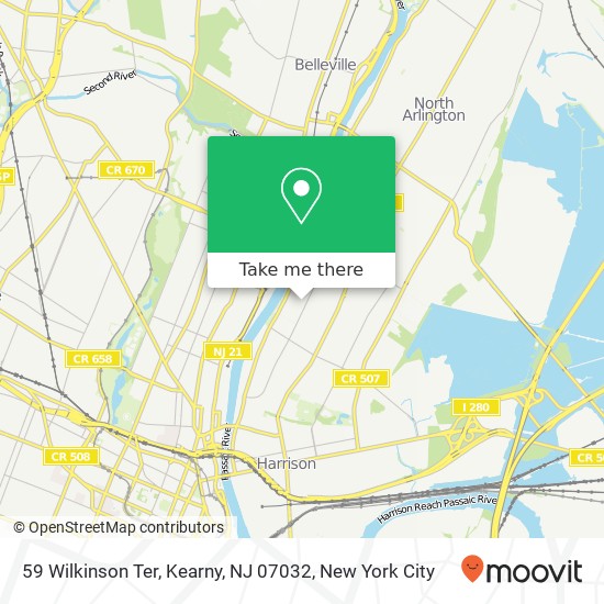 Mapa de 59 Wilkinson Ter, Kearny, NJ 07032