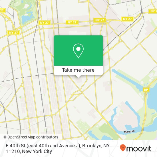 Mapa de E 40th St (east 40th and Avenue J), Brooklyn, NY 11210