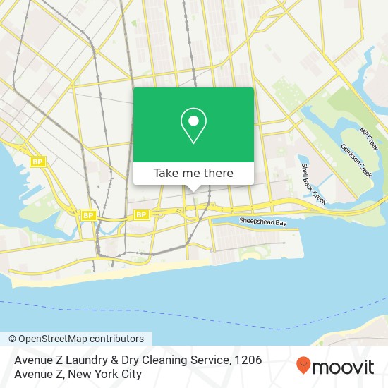 Avenue Z Laundry & Dry Cleaning Service, 1206 Avenue Z map