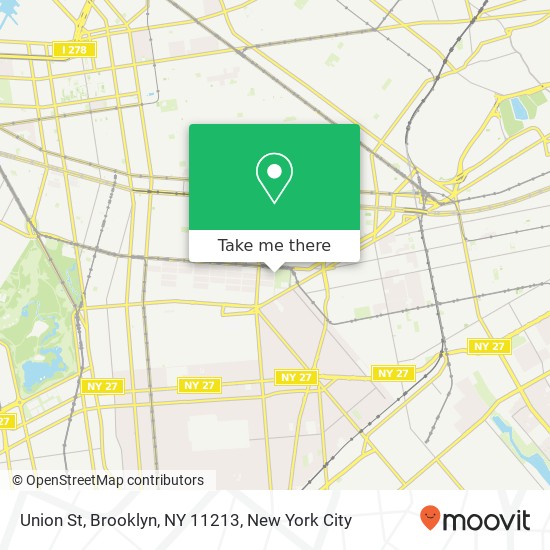 Mapa de Union St, Brooklyn, NY 11213