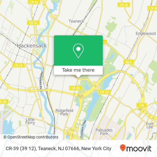 Mapa de CR-39 (39 12), Teaneck, NJ 07666