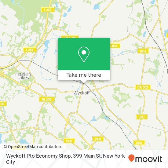 Mapa de Wyckoff Pto Economy Shop, 399 Main St