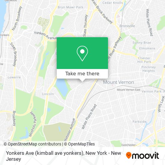 Yonkers Ave (kimball ave yonkers) map
