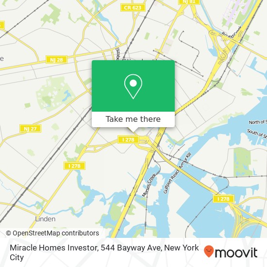 Mapa de Miracle Homes Investor, 544 Bayway Ave