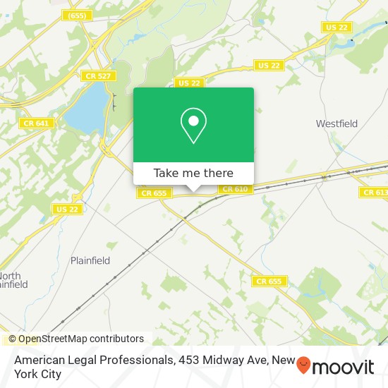 Mapa de American Legal Professionals, 453 Midway Ave