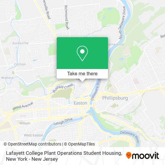 Mapa de Lafayett College Plant Operations Student Housing