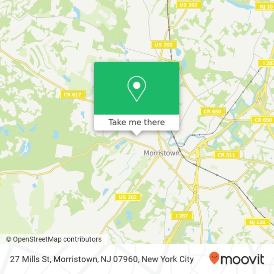 Mapa de 27 Mills St, Morristown, NJ 07960