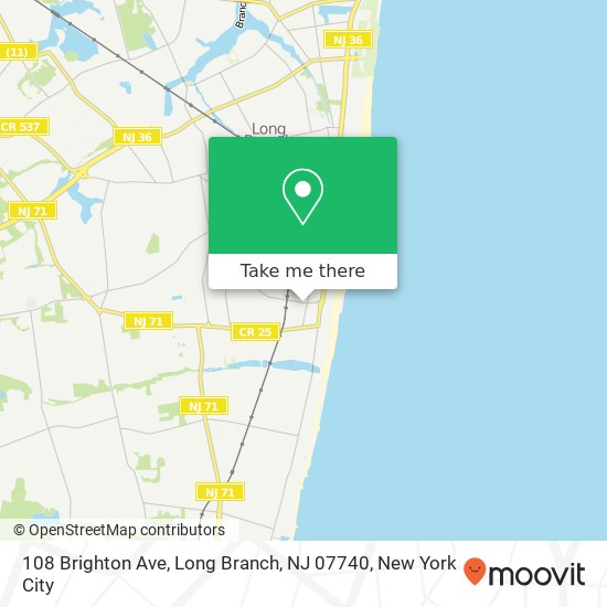 Mapa de 108 Brighton Ave, Long Branch, NJ 07740