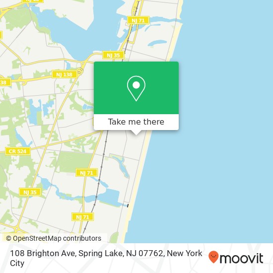 Mapa de 108 Brighton Ave, Spring Lake, NJ 07762