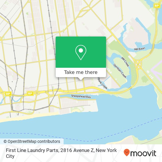 Mapa de First Line Laundry Parts, 2816 Avenue Z
