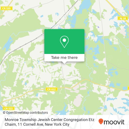 Monroe Township Jewish Center Congregation Etz Chaim, 11 Cornell Ave map