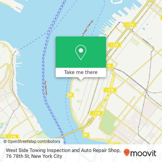West Side Towing Inspection and Auto Repair Shop, 76 78th St map