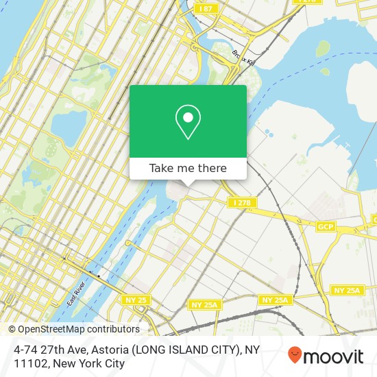 Mapa de 4-74 27th Ave, Astoria (LONG ISLAND CITY), NY 11102