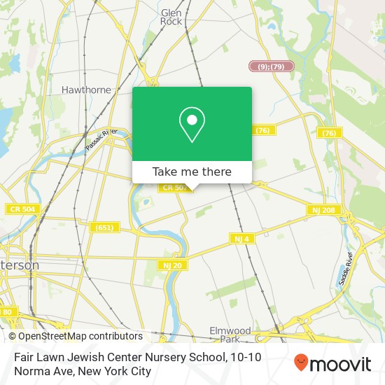 Mapa de Fair Lawn Jewish Center Nursery School, 10-10 Norma Ave