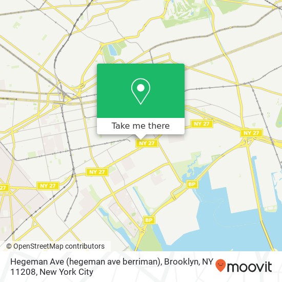 Mapa de Hegeman Ave (hegeman ave berriman), Brooklyn, NY 11208