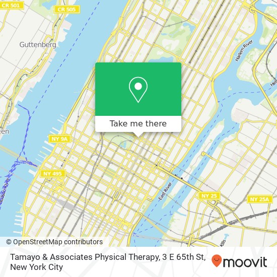 Tamayo & Associates Physical Therapy, 3 E 65th St map