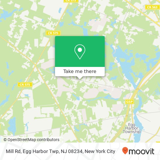 Mapa de Mill Rd, Egg Harbor Twp, NJ 08234