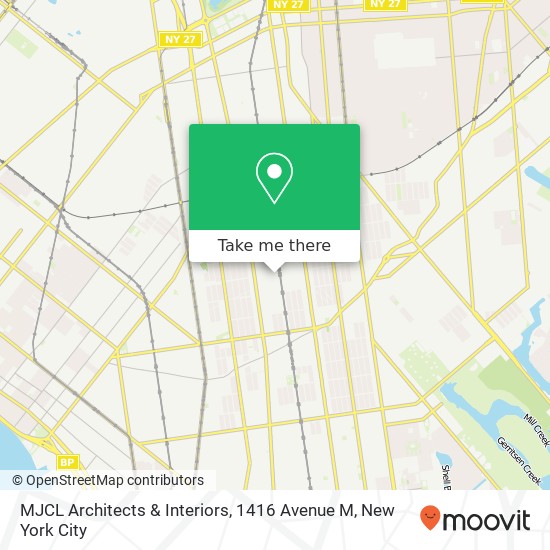 Mapa de MJCL Architects & Interiors, 1416 Avenue M